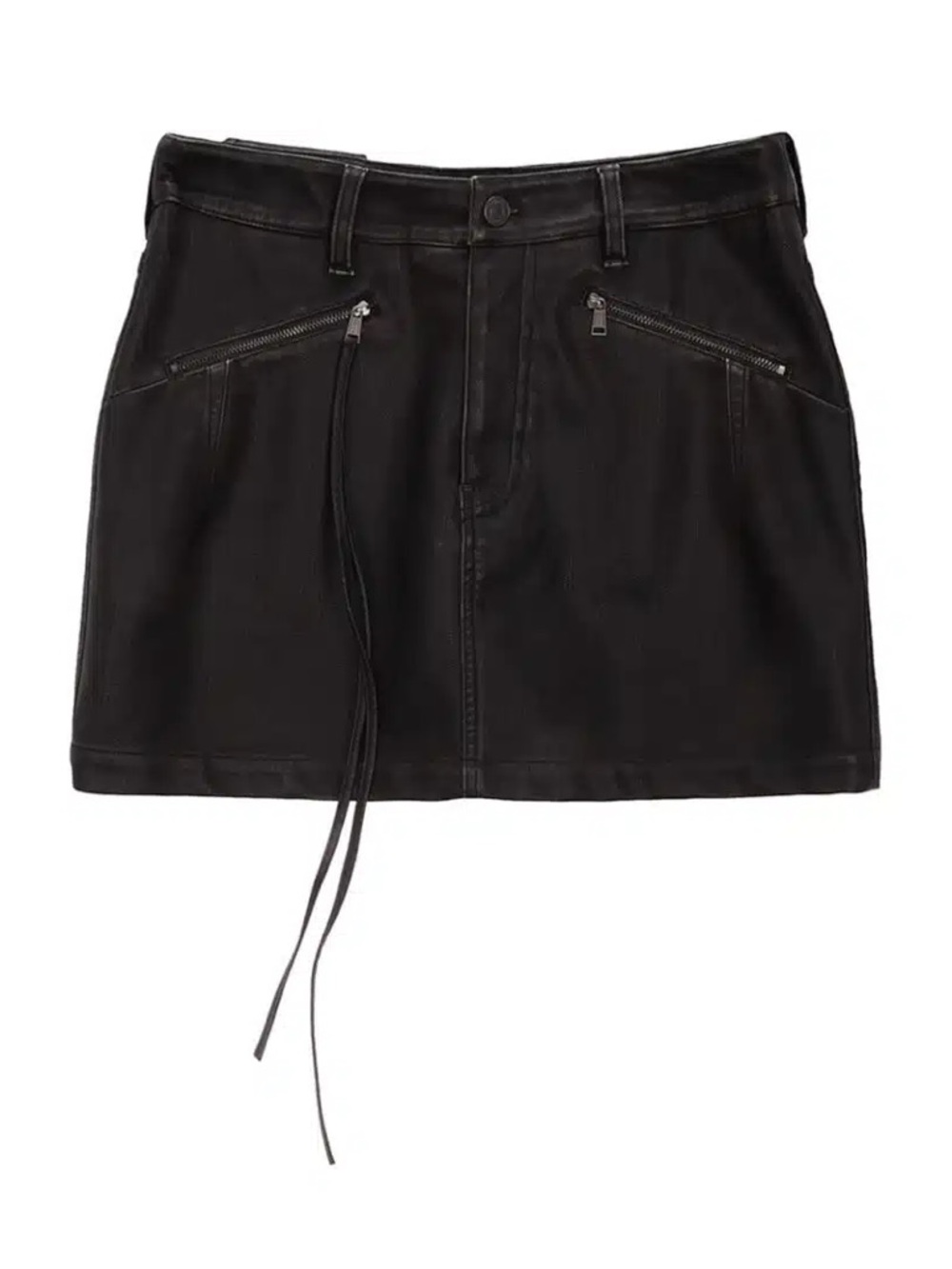 Matin Kim Zipper Pocket Washed Leather Mini Skirt